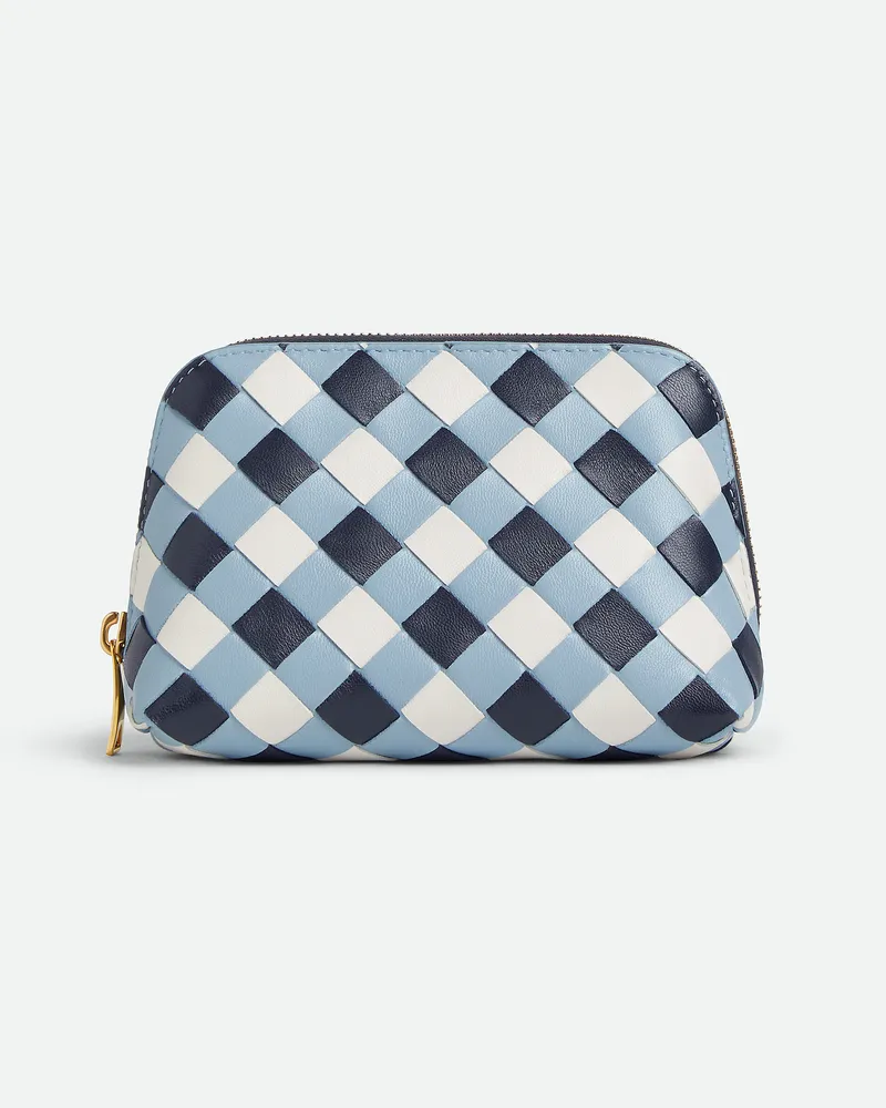 Bottega Veneta Kleine Intrecciato Kosmetiktasche Abyss