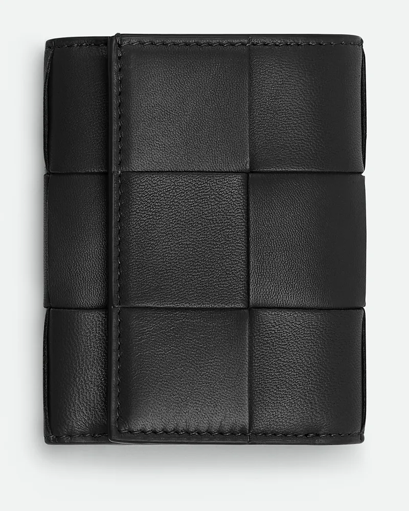 Bottega Veneta Cassette Trifold Portemonnaie Mit Zip Black
