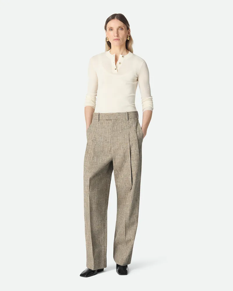 Bottega Veneta Hose Aus Melierter Viskose - Mehrfarbig - Damen 40 % Viskose, 27 % Baumwolle & 16 % Maulbeerseide Mehrfarbig