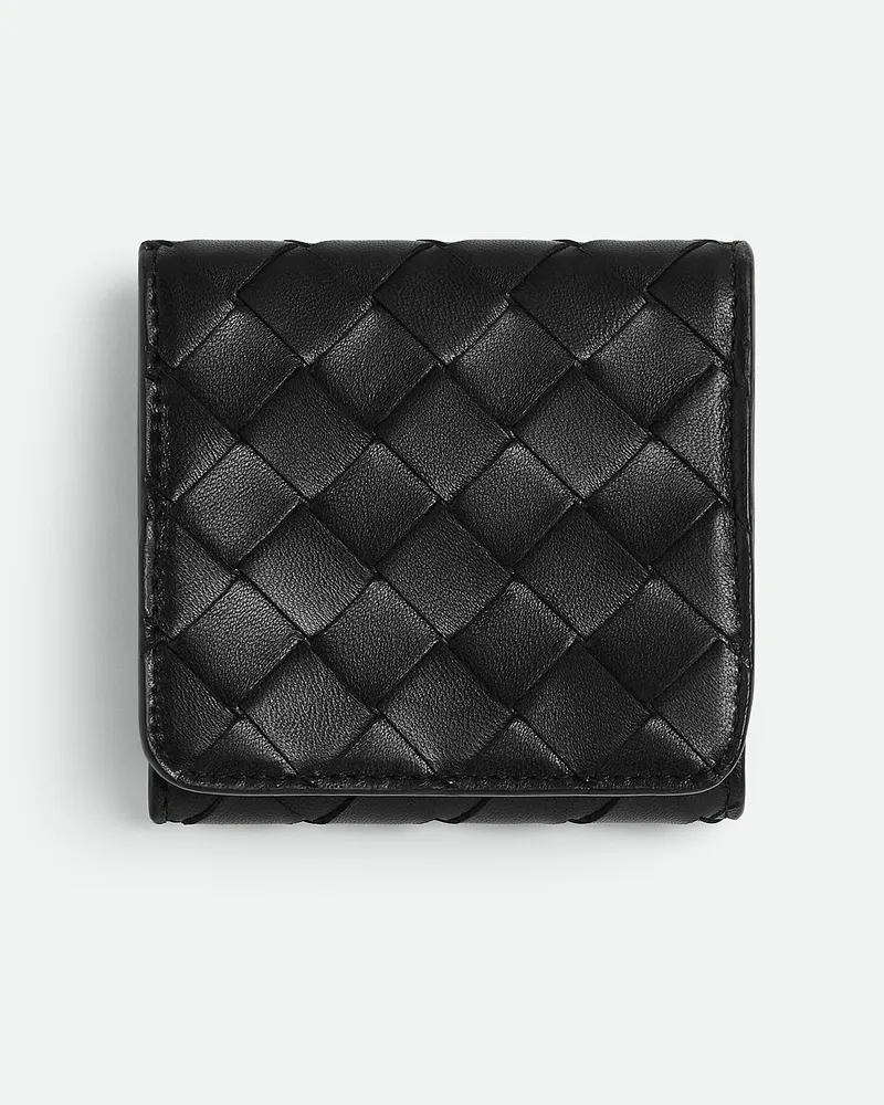 Bottega Veneta Kompaktes Intrecciato Tri-fold Portemonnaie - Schwarz - Damen Schwarz