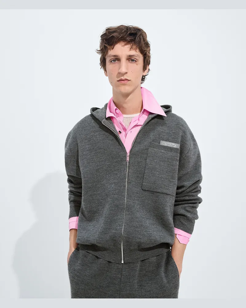 Bottega Veneta Hoodie aus Wolle und Kaschmir-Grau - Herren Grau