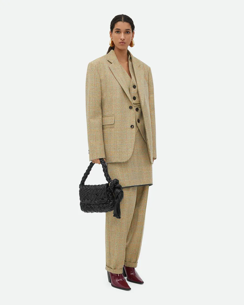 Bottega Veneta Wolljacke Mit Princeofwaleskaro Beige