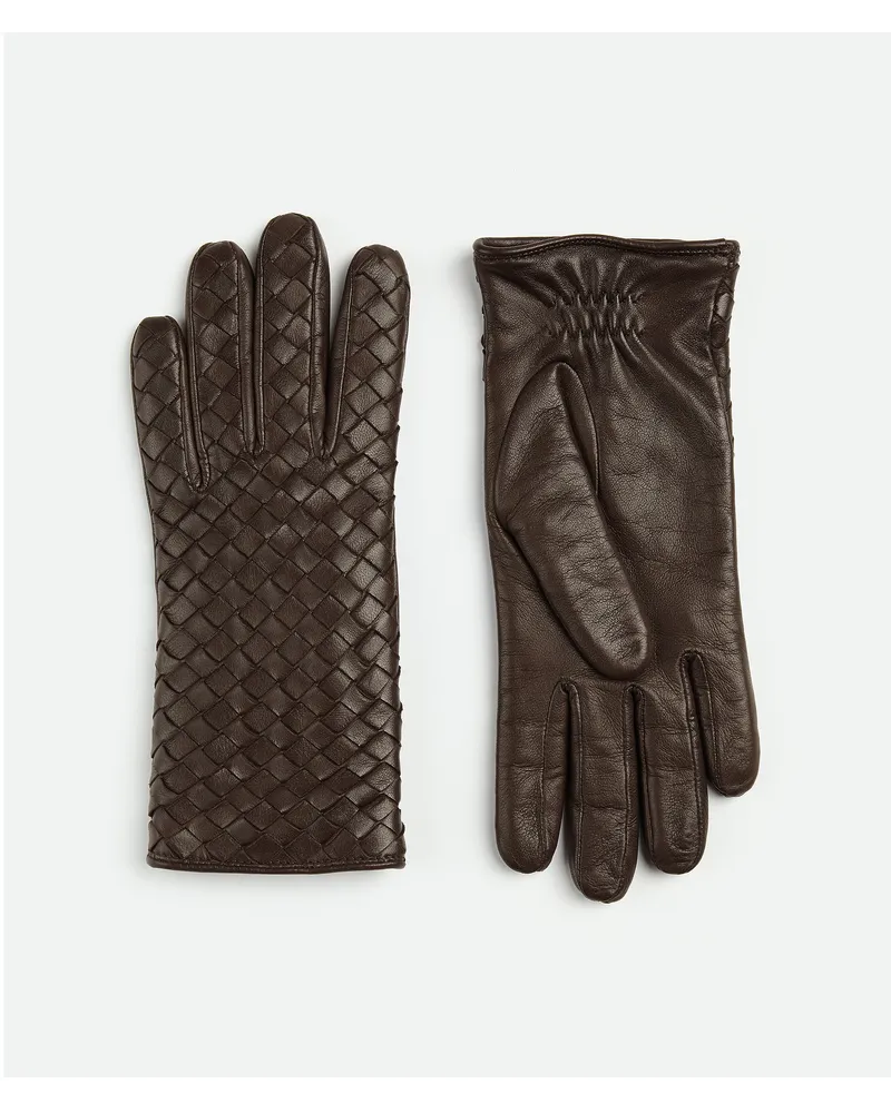 Bottega Veneta Handschuhe Aus Intrecciato Leder Cocoa