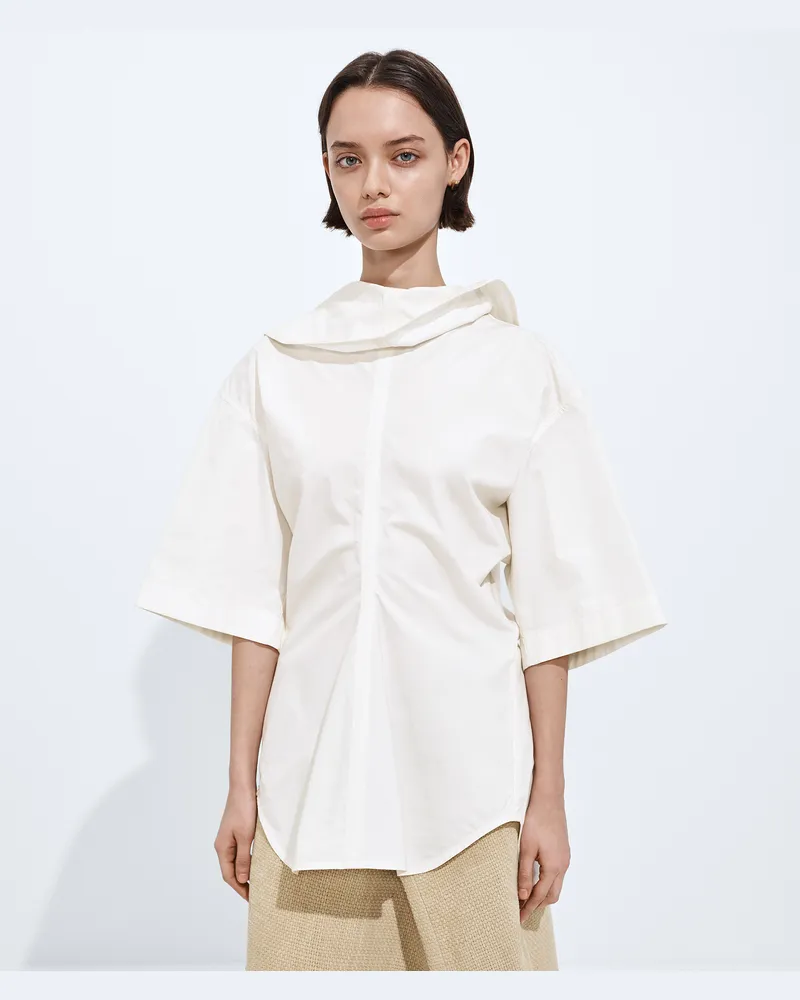 Bottega Veneta Top aus kompakter Baumwolltoile-Weiss - Damen Weiss