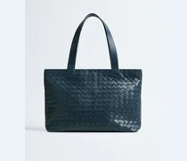 Kleine Intrecciato Tote mit Zip-Blau - Herren