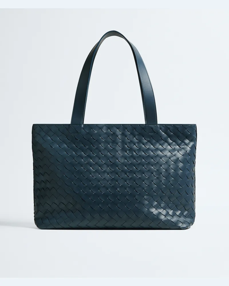 Bottega Veneta Kleine Intrecciato Tote mit Zip-Blau - Herren Blau
