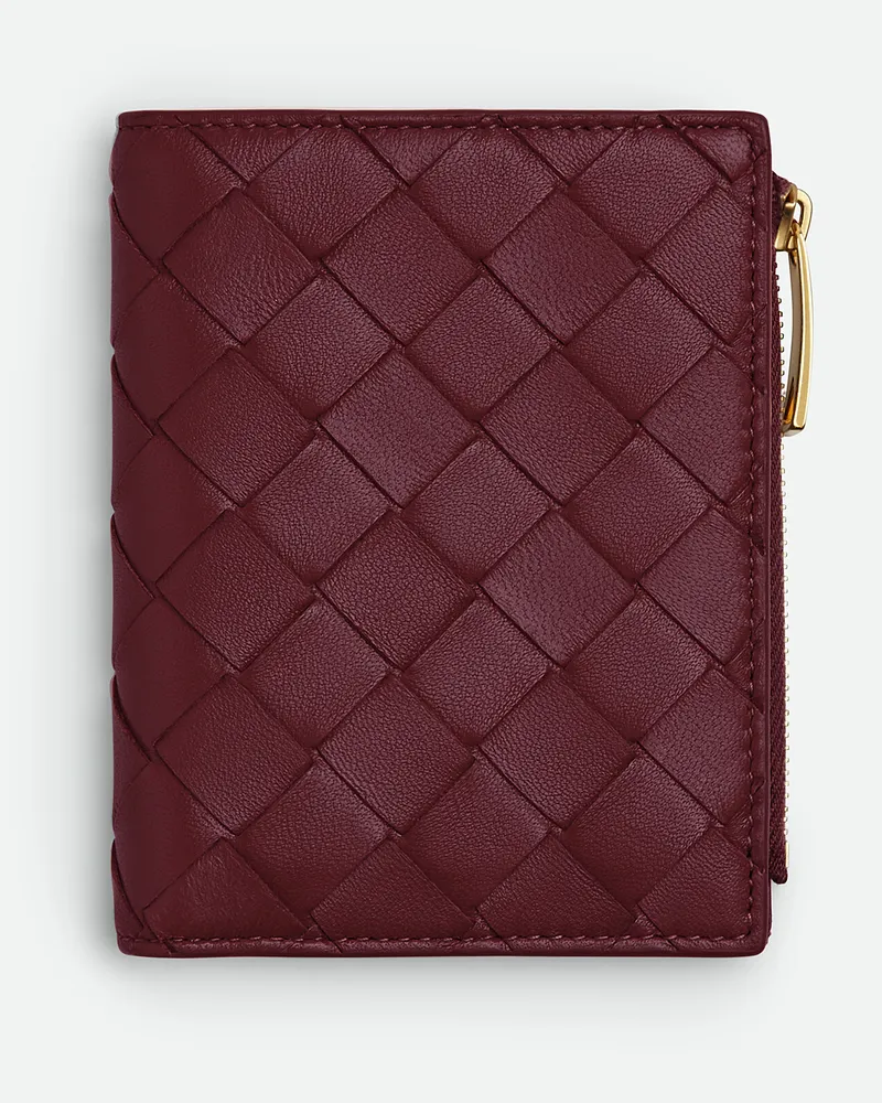 Bottega Veneta Kleines Intrecciato Bi-fold Portemonnaie - Bordeaux - Damen Bordeaux