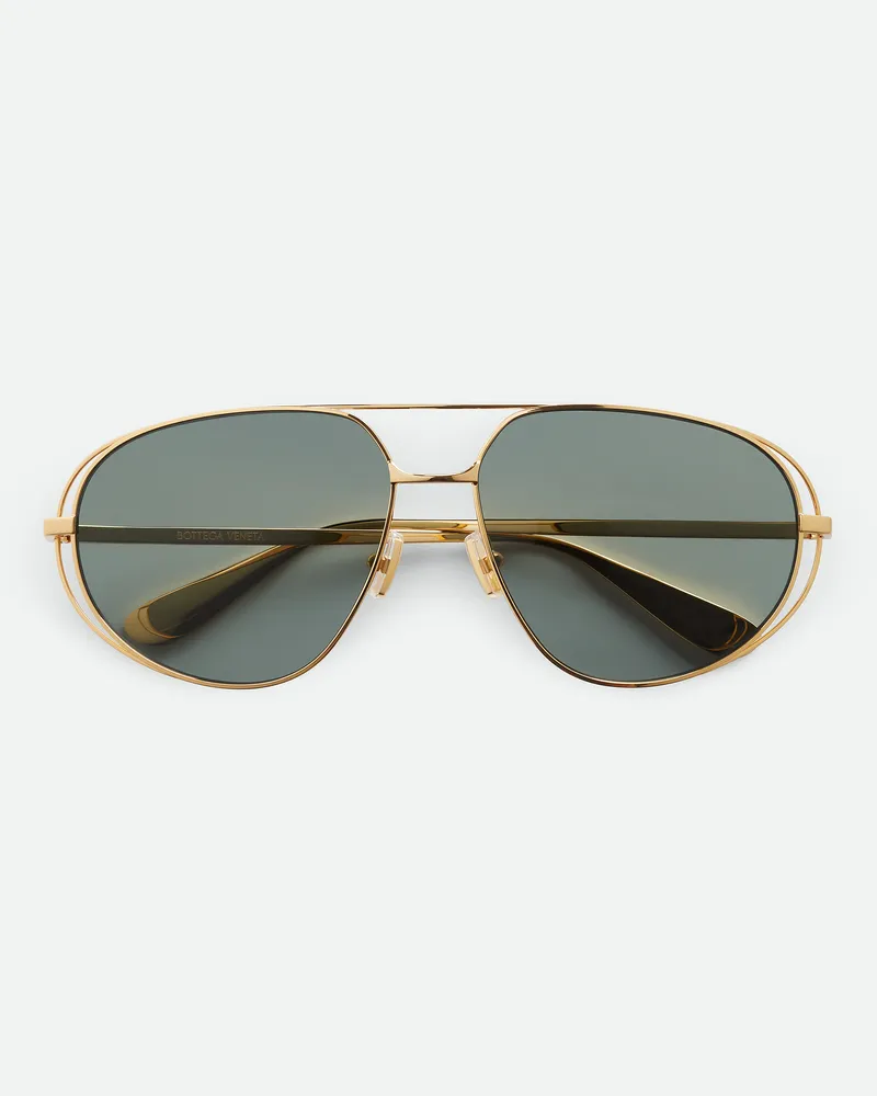 Bottega Veneta Classic Sonnenbrille In Pilotenform Gold