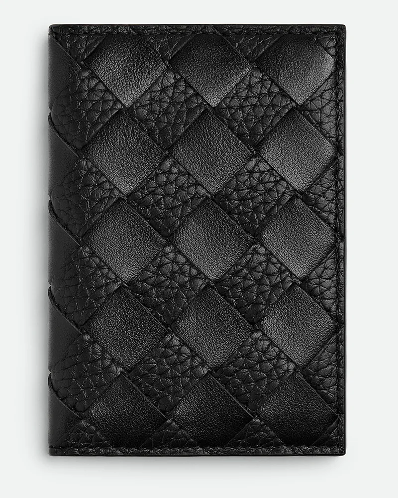 Bottega Veneta Intrecciato Kartenetui mit Überschlag-Schwarz - Herren Schwarz