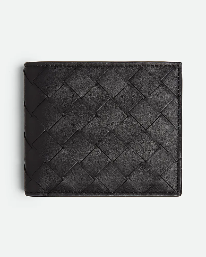 Bottega Veneta Intrecciato Bi-fold Portemonnaie Mit Münzfach - Schwarz - Herren - Kalbsleder Schwarz