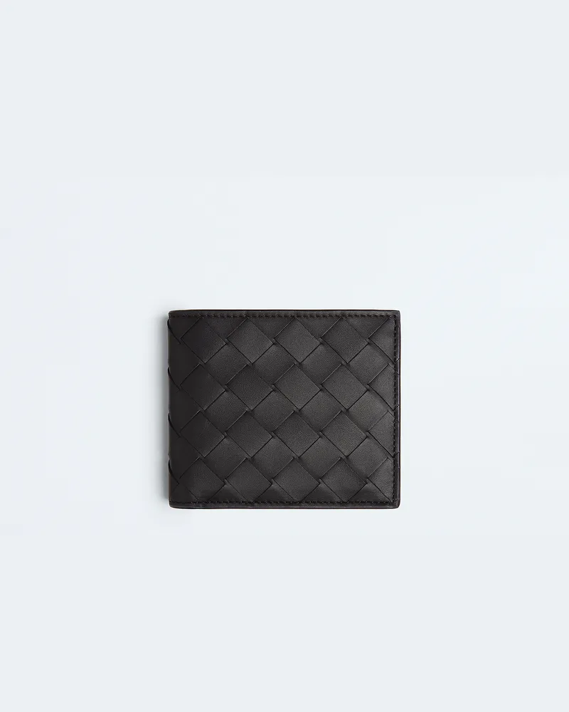 Bottega Veneta Intrecciato Bi-fold Portemonnaie Mit Münzfach - Schwarz - Herren - 100 % Kalbsleder Schwarz
