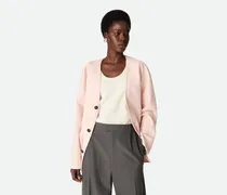 Leichter Mantel aus Wolle und Kaschmir-Rose - Damen