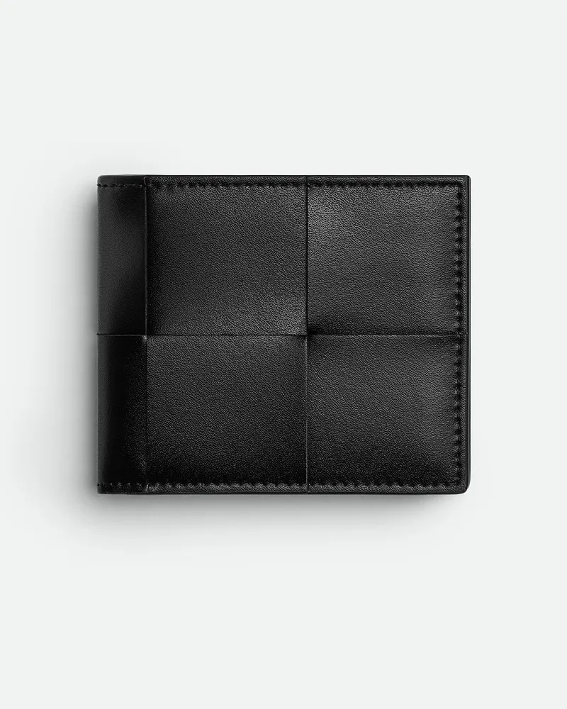 Bottega Veneta Cassette Bifold Portemonnaie Mit Münzfach Black