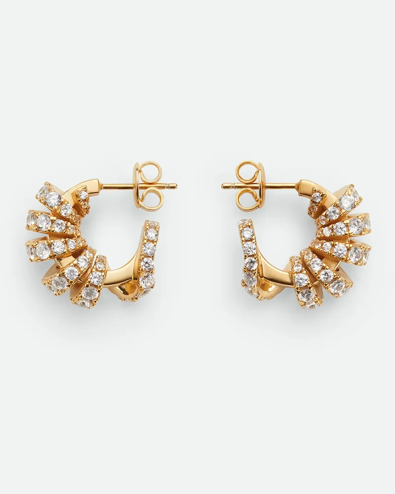 Bottega Veneta Twist Hoop Ohrringe - Weiss - Damen - 80% Sterling Silver & 20% Cubic Zirconia Weiss