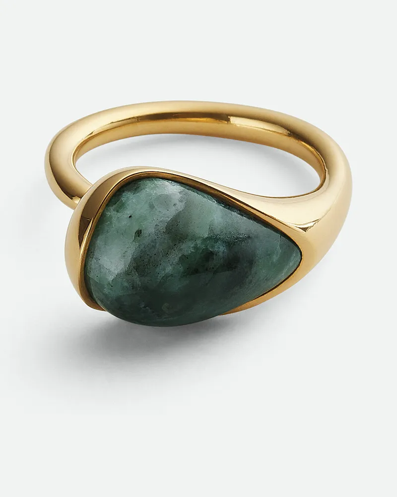Bottega Veneta Kleiner Drop Marmor Ring Green