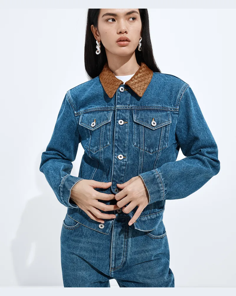 Bottega Veneta Medium Indigo Jacke-Blau - Damen Blau