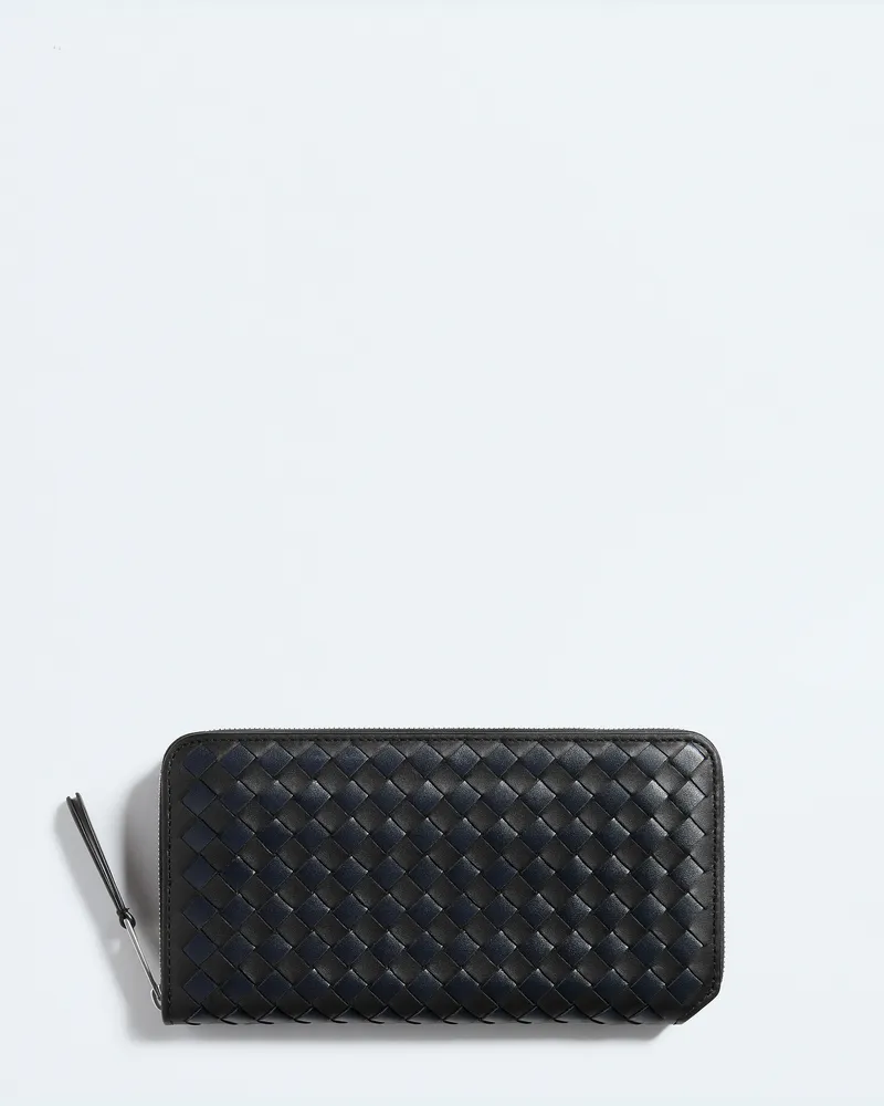 Bottega Veneta Intrecciato Piccolo Portemonnaie Mit Umlaufendem Reißverschluss - Schwarz - Herren Schwarz