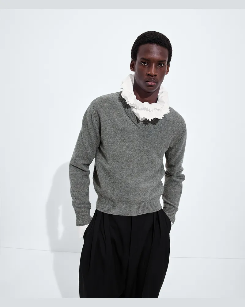 Bottega Veneta Wollpullover-Grau - Herren Grau