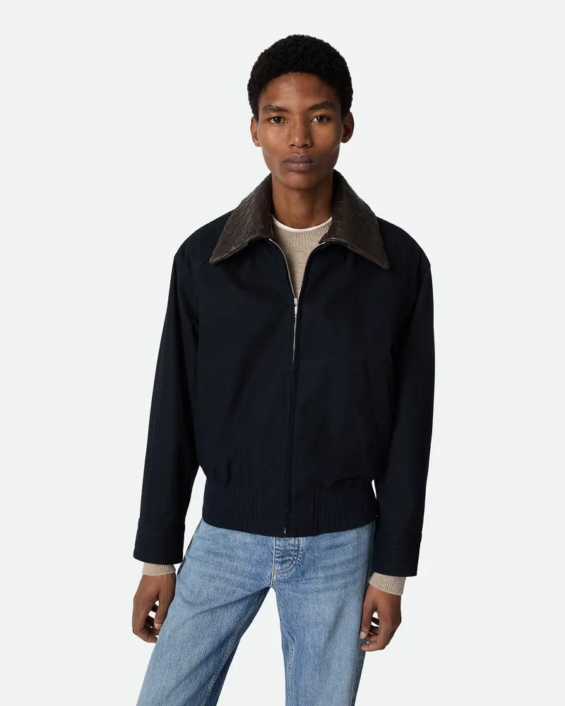 Bottega Veneta Blouson Aus Baumwolltwill Navy