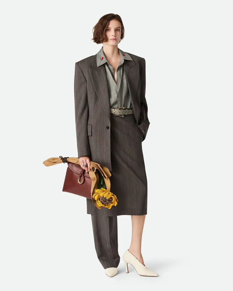 Bottega Veneta Fein Gestreifte Wolljacke Grey