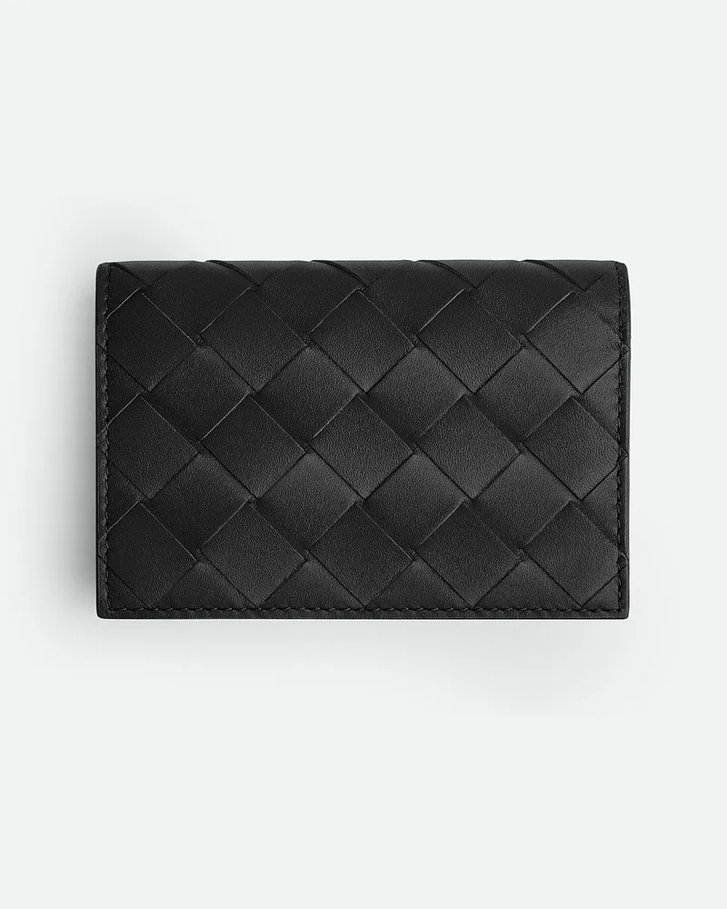 Bottega Veneta Intrecciato Visitenkartenetui Black