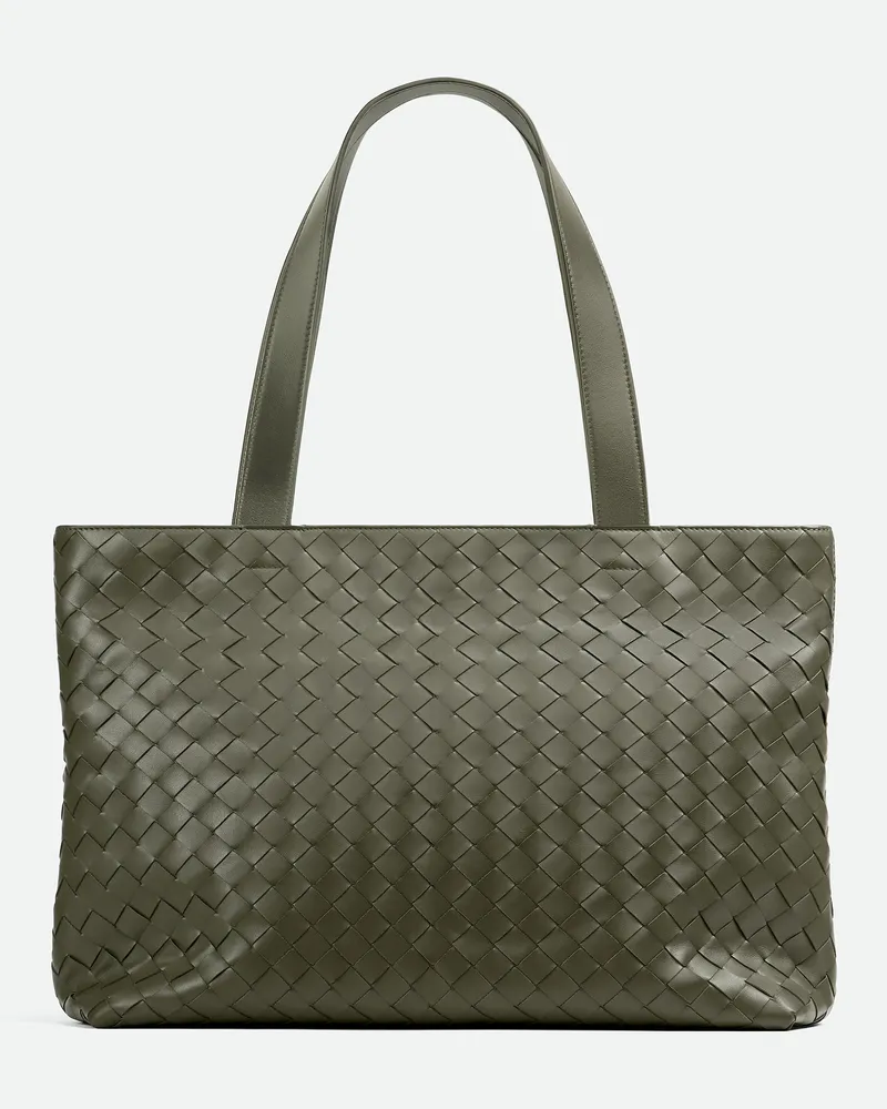 Bottega Veneta Kleine Intrecciato Tote Mit Zip Crocodile