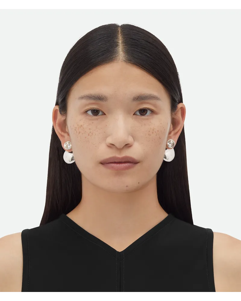 Bottega Veneta Concave Ohrringe Silver