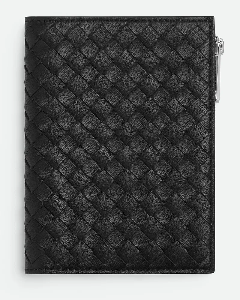 Bottega Veneta Intrecciato Piccolo Reisepassetui mit Zip-Schwarz - Herren Schwarz