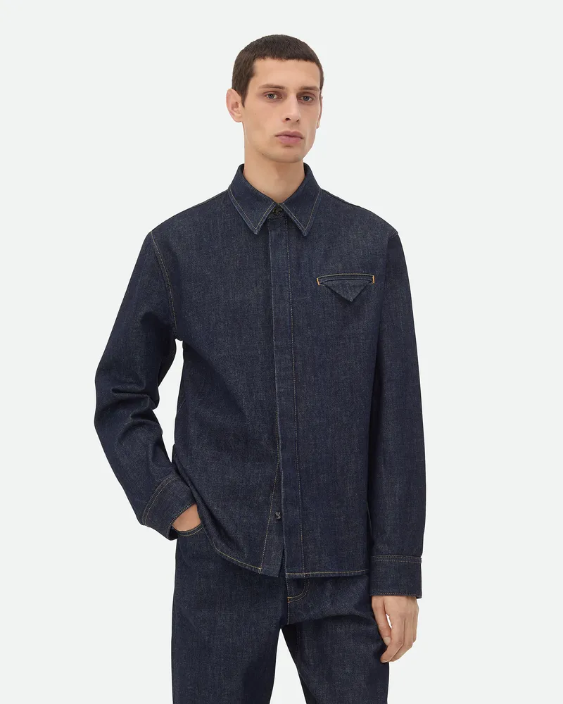 Bottega Veneta Indigo Jeanshemd - Blau - Herren Baumwolle Blau
