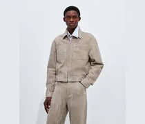 Wildlederjacke-Grau - Herren