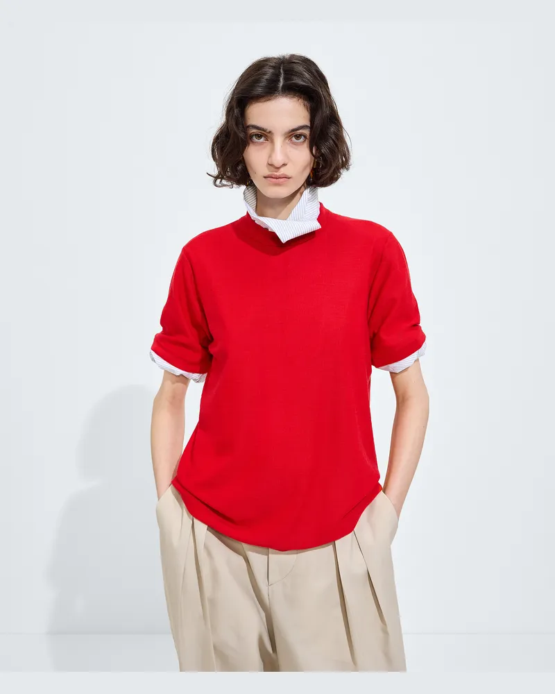 Bottega Veneta T-Shirt aus Kaschmir-Rot - Damen Rot