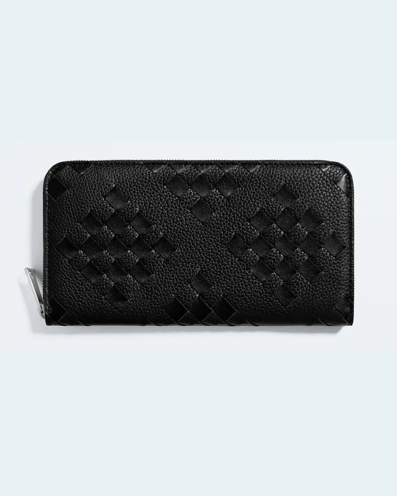 Bottega Veneta Intrecciato Portemonnaie mit umlaufenden Reißverschluss-Schwarz - Herren Schwarz