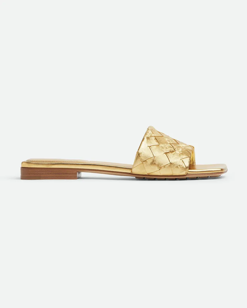 Bottega Veneta Flache Parco Mules Gold