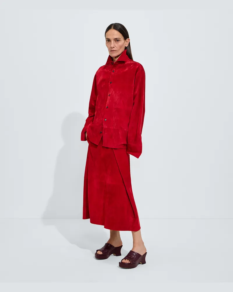 Bottega Veneta Rock aus Wildleder-Rot - Damen Rot