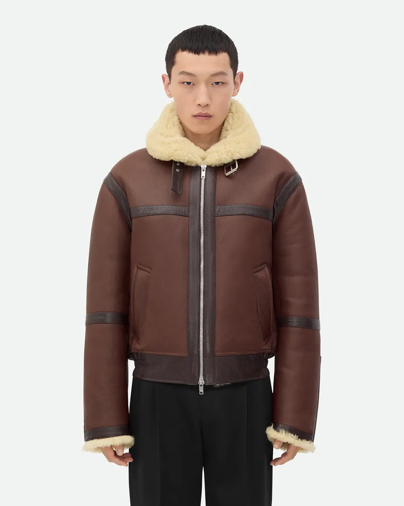 Bottega Veneta Fliegerjacke Aus Shearling Bitter