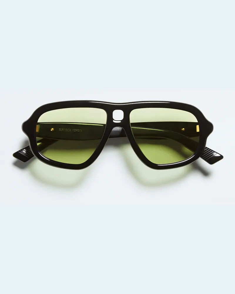 Bottega Veneta Sophia Ribbon Aviator Sonnenbrille-Schwarz - Unisex Schwarz