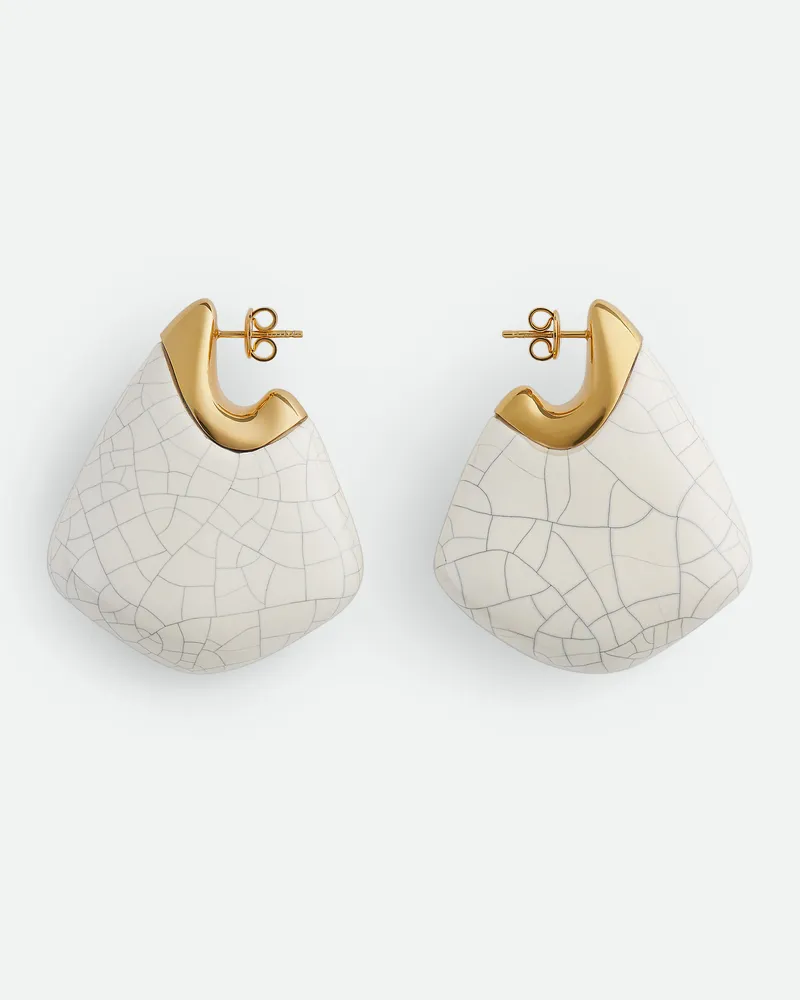 Bottega Veneta Große Fin Ohrringe Chalk