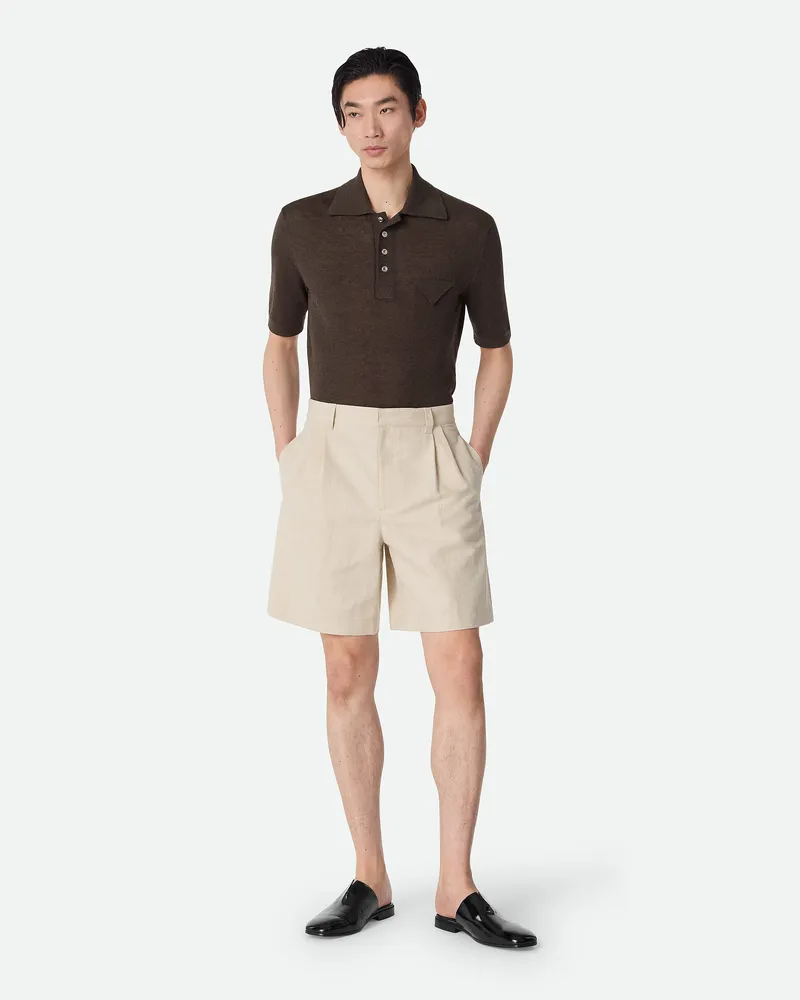 Bottega Veneta Shorts Aus Baumwolltwill Und Leinen - Braun - Herren Leinen & Baumwolle Braun