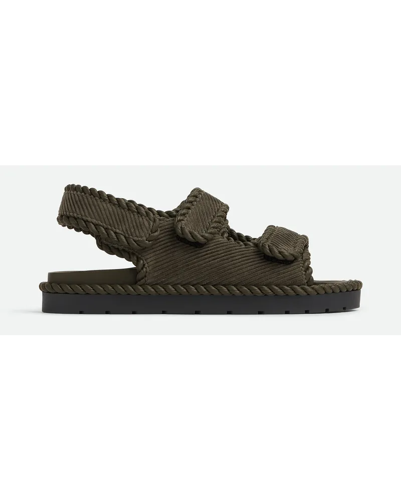Bottega Veneta Flache Jack Sandalen Kaki