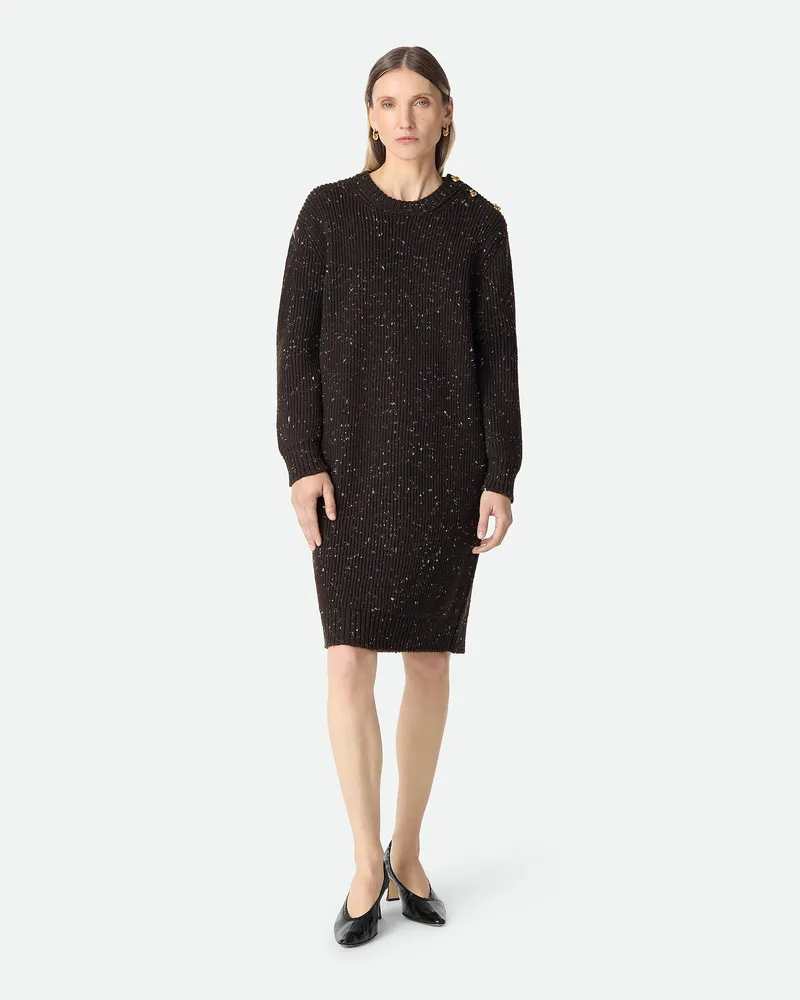 Bottega Veneta Kleid Aus Englischer Gerippter Wolle - Braun - Damen Wolle & Viskose Braun