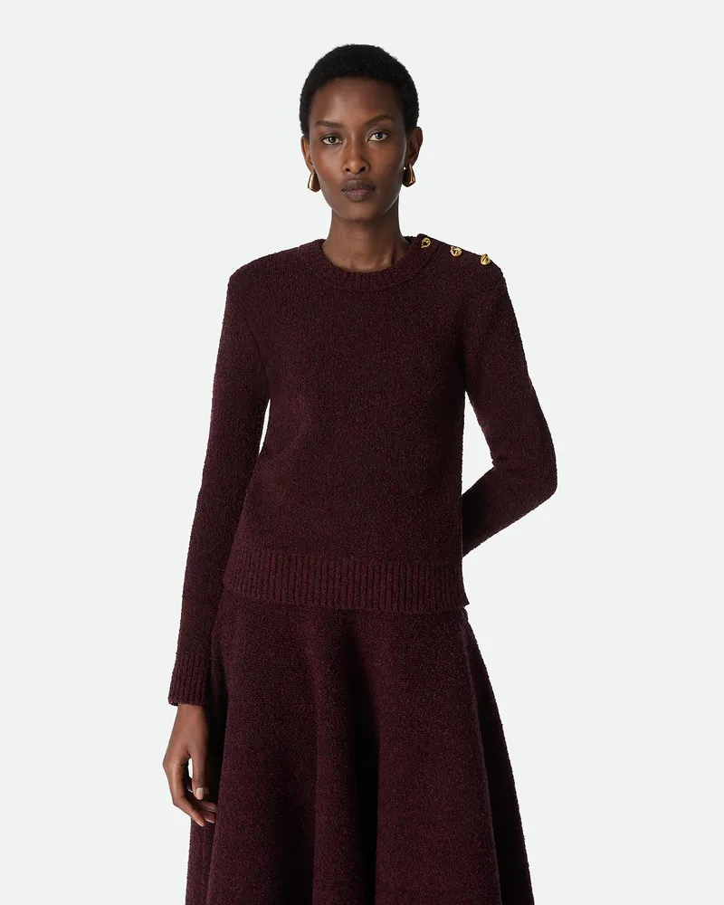 Bottega Veneta Pullover Aus Bouclé-wolle - Bordeaux - Damen Wolle Bordeaux