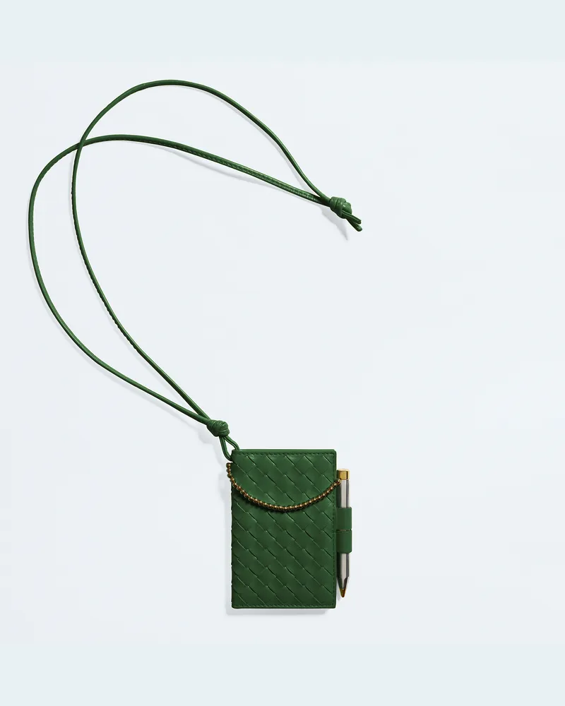 Bottega Veneta Intrecciato Piccolo Ausweisetui mit Verschluss in Stiftform-Grün - Damen Grün