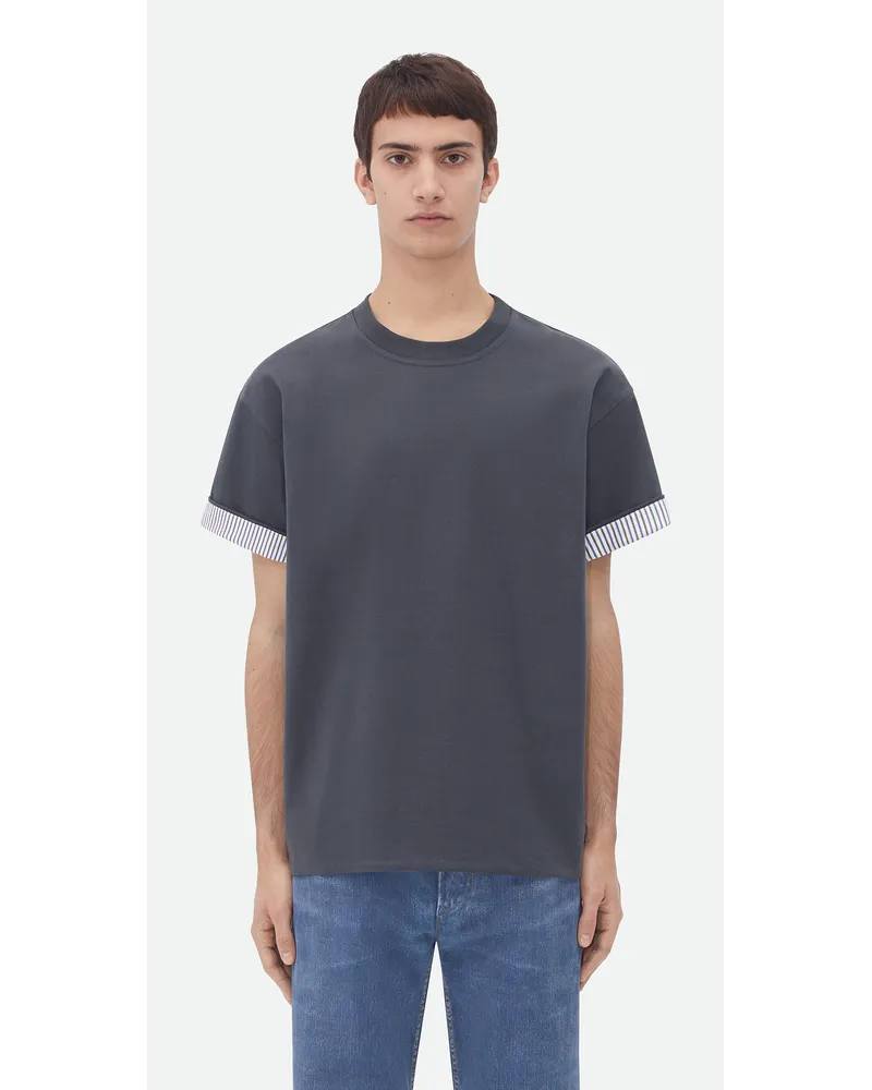 Bottega Veneta Doppellagiges Gestreiftes Tshirt Aus Bauwolle Shadow