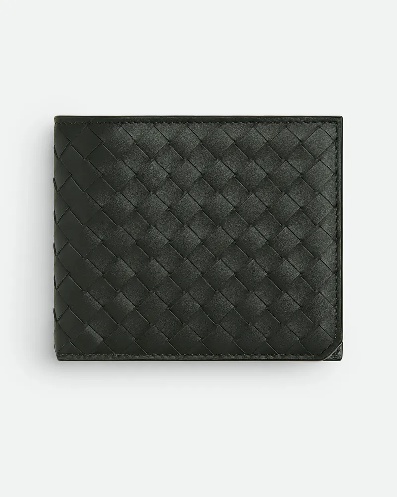 Bottega Veneta Intrecciato Piccolo Bifold Portemonnaie Mit Münzfach Dark