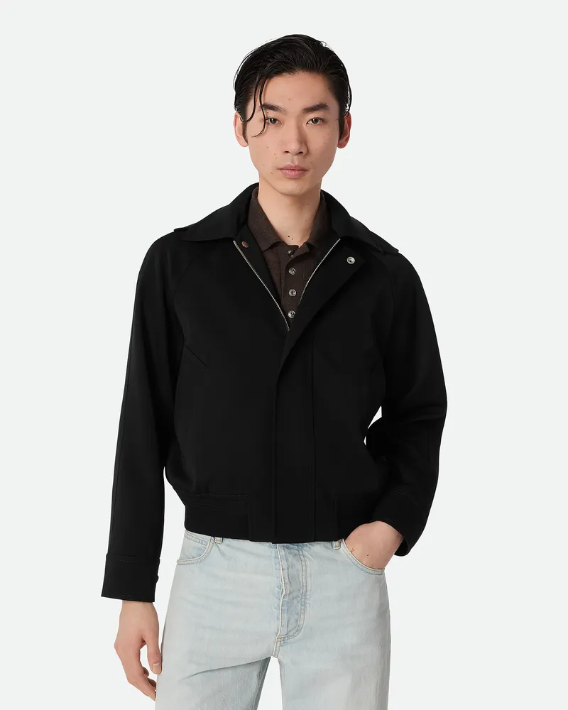 Bottega Veneta Blouson Aus Grain-de-poudre Black