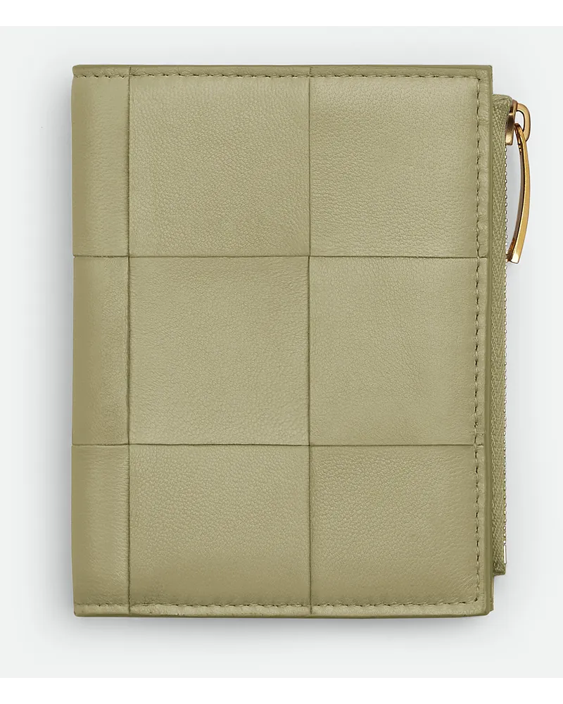 Bottega Veneta Kleines Cassette Bifold Portemonnaie Travertine