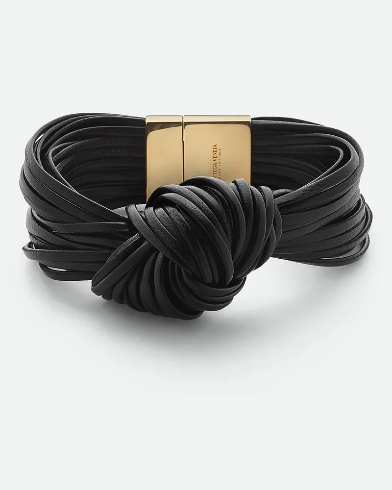 Bottega Veneta Knot Lederarmband - Schwarz - Damen 80% Lammleder & 20% Sterlingsilber Schwarz