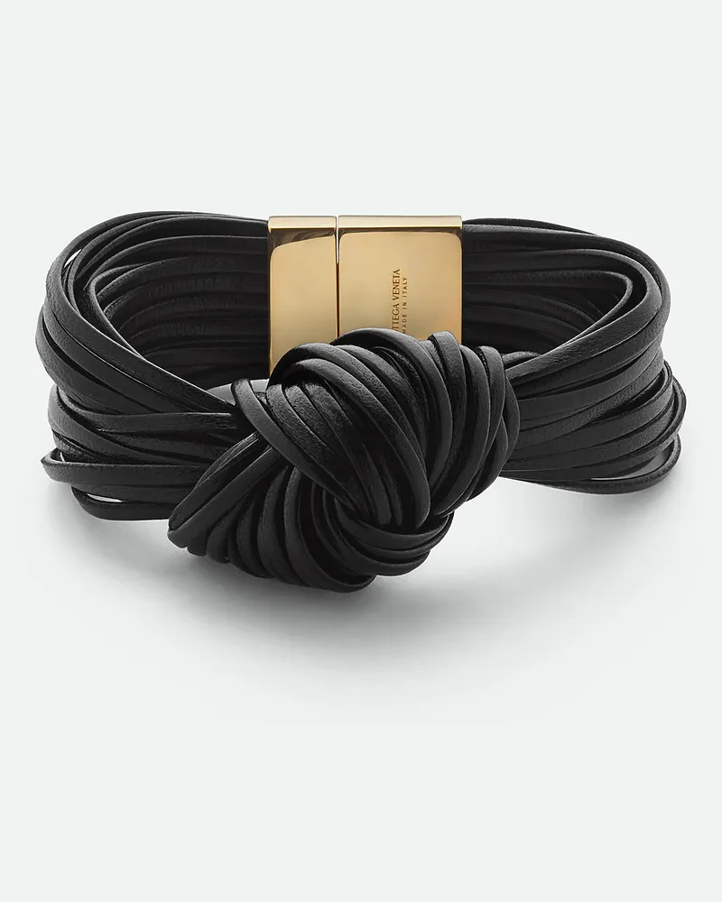 Bottega Veneta Knot Lederarmband - Schwarz - Damen 80% Lammleder & 20% Sterlingsilber Schwarz