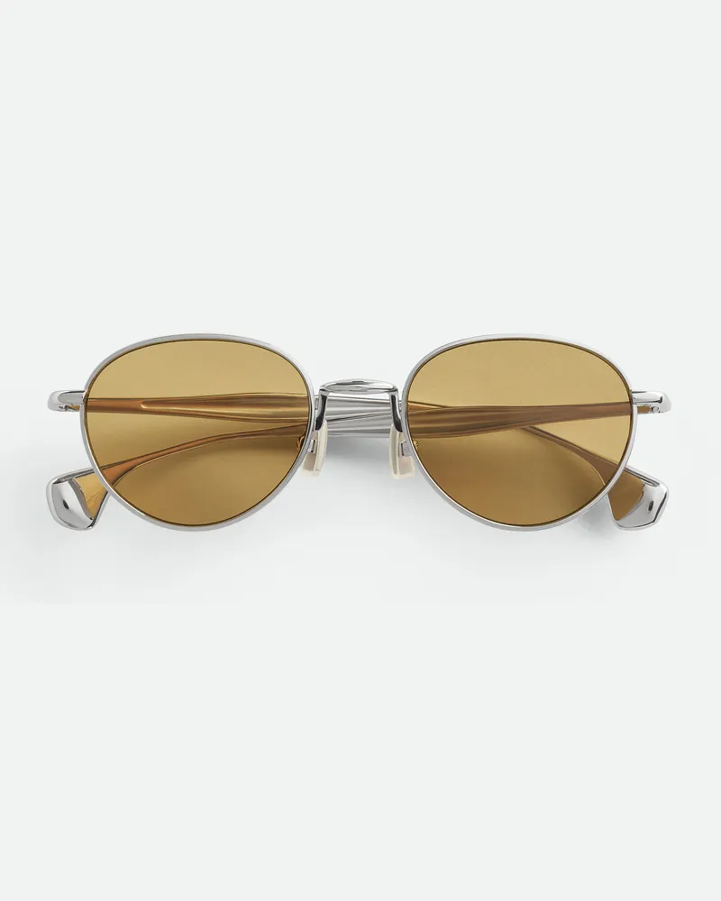 Bottega Veneta Fin Panthos Sonnenbrille Silver