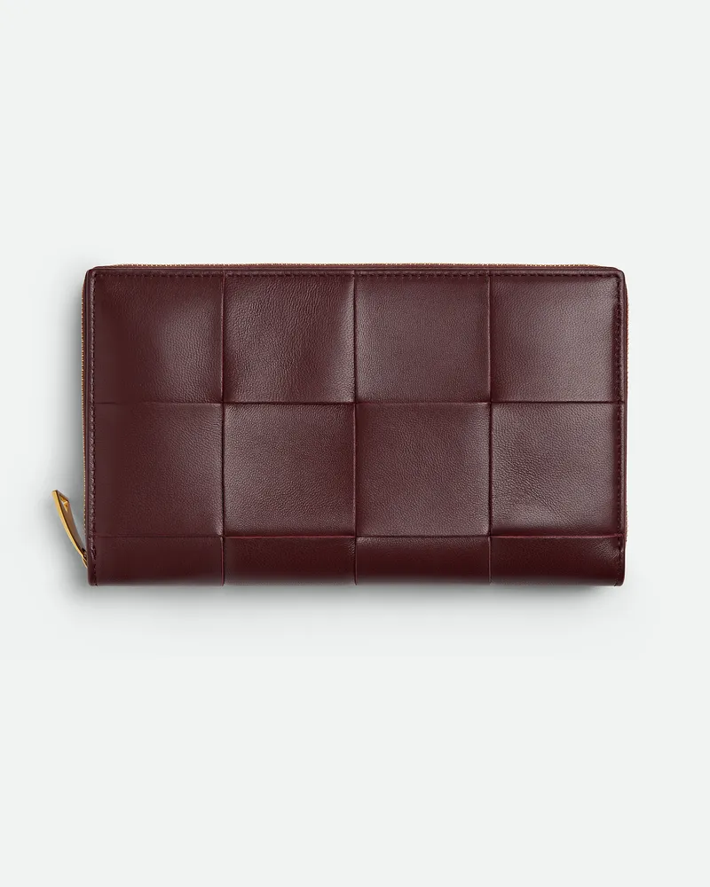 Bottega Veneta Cassette Portemonnaie Mit mlafendem Zip Madder